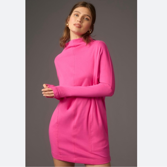 Daily Practice by Anthropologie Long-Sleeve Mock-Neck Knit Mini Dress Sz M NWT - Picture 1 of 5